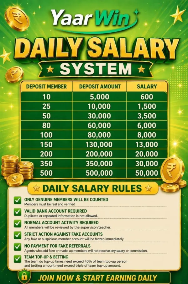 Daily Salary System on YaarWin